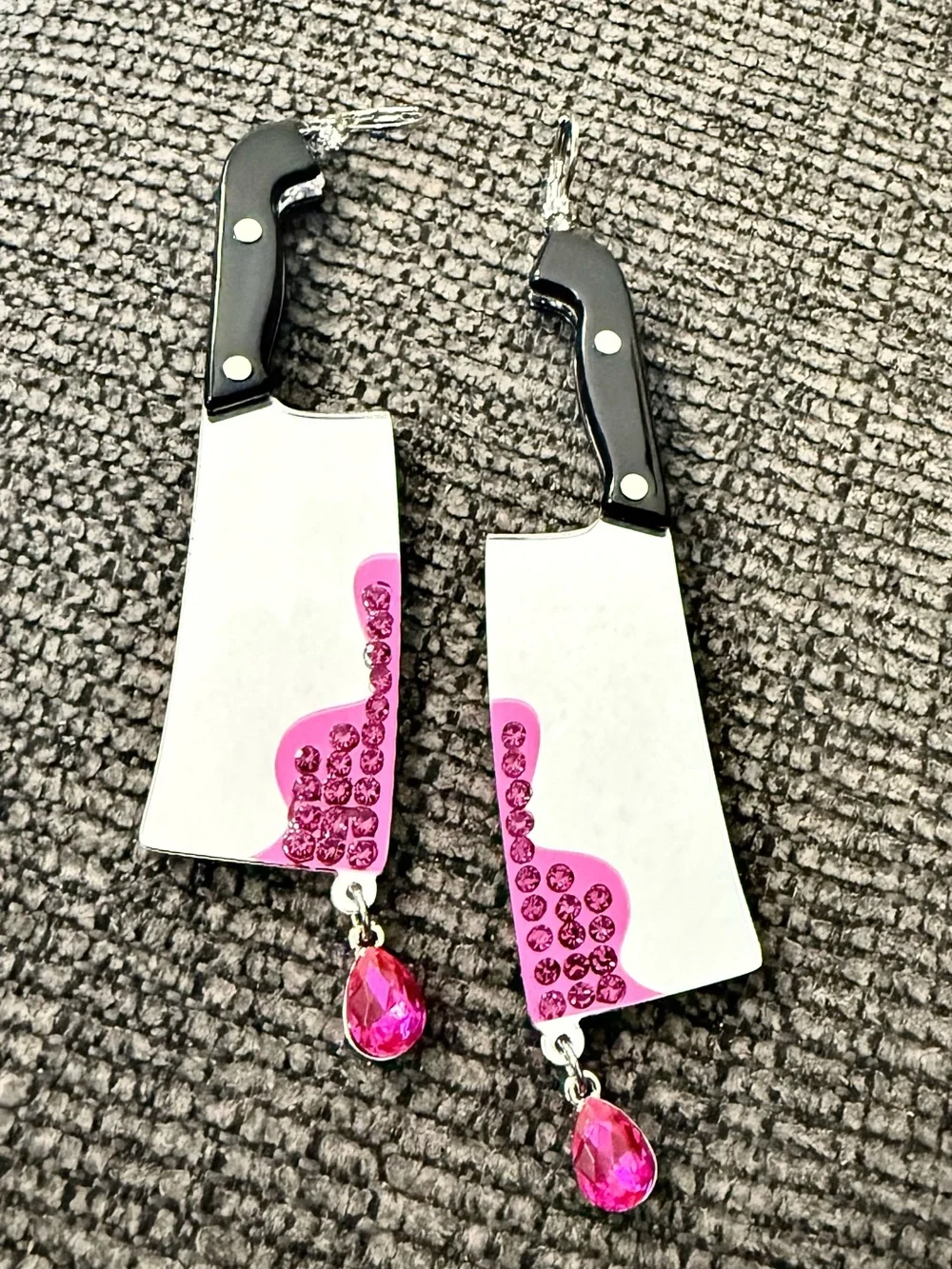 Betsey Johnson  Cleaver Drop Earrings Betsey put tiny crystal as signature.